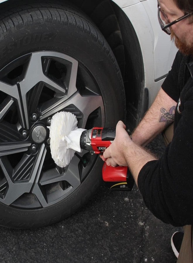 Flitz Buff Ball w/ 1.76oz Metal Polish Paste - 5in Drill Buffer Polisher Attachment for Any 3/8in Drill - Self-Cooling, Washable Polishing Ball to Buff, Shine, & Protect All Metals, Plastics (1 Pack) - Image 5